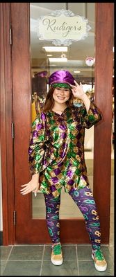 Mardi Gras Harlequin Blouse
