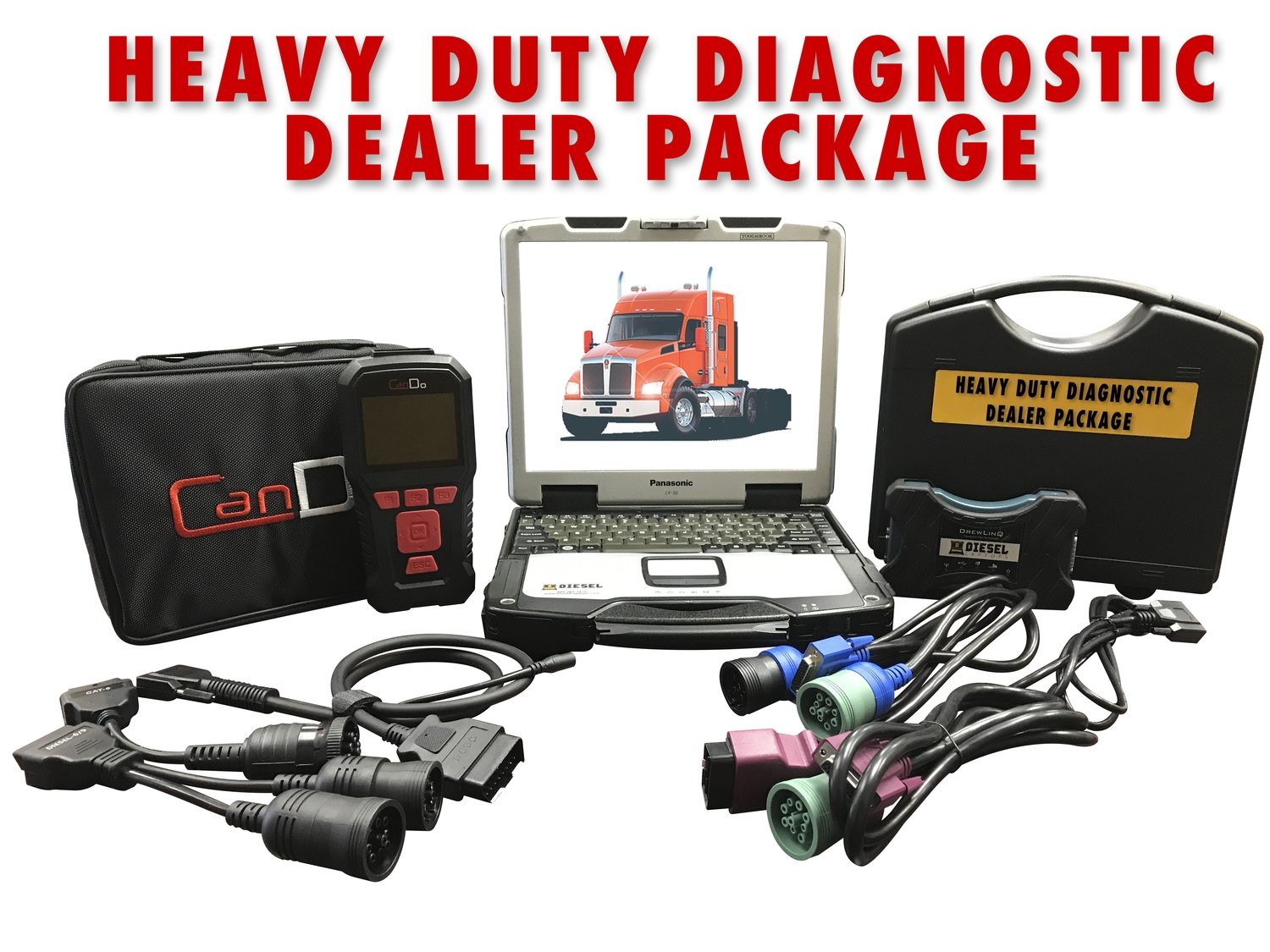 Universal Diesel Diagnostic Package CAT CUMMINs DETROIT  w/ DPF REGEN 124032 Drewtech