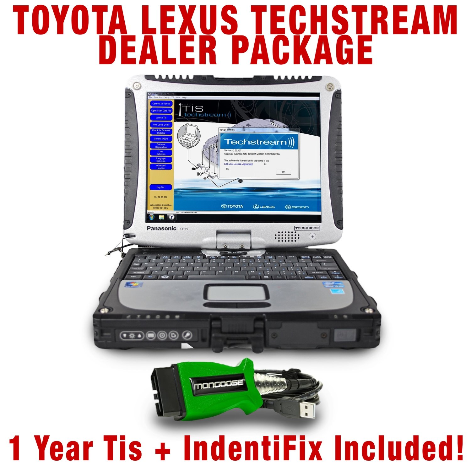 Toyota Techstream Toughbook Dealer Package Includes Programming Tis to Web License Toyota Lexus