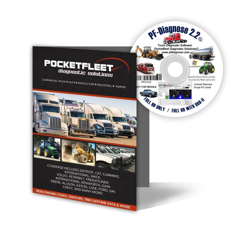 Heavy Duty Truck Diagnostic Software PF Diagnose CAT Cummins International Etc
