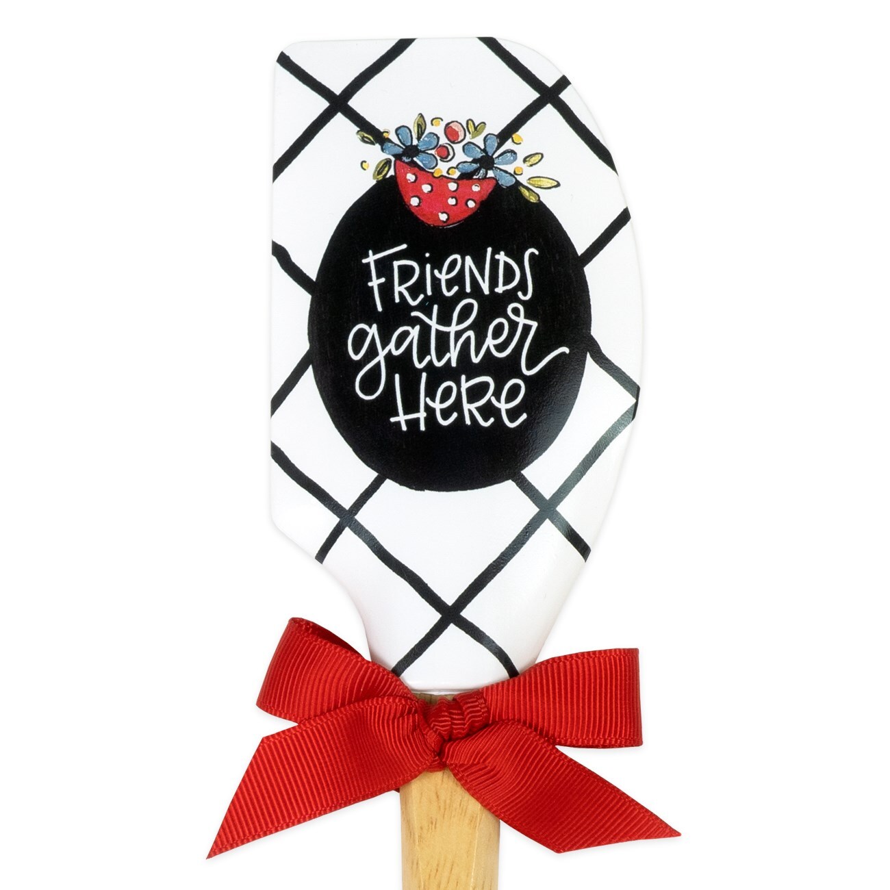 Brownlow Gifts Silicone Spatula w/ Cute Saying Wooden Handle