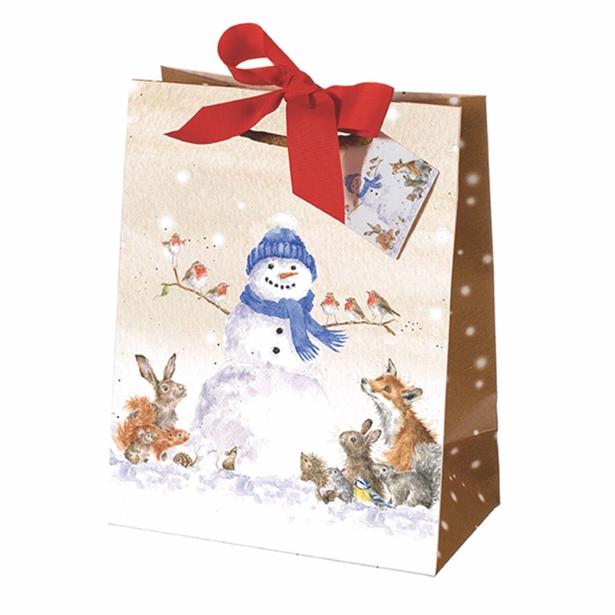 Wrendale GB028 LG  Xmas Gift Bag Snowman