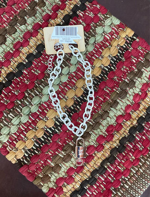 Keep It Gypsy Silver Chain Lock Necklace W/Key 