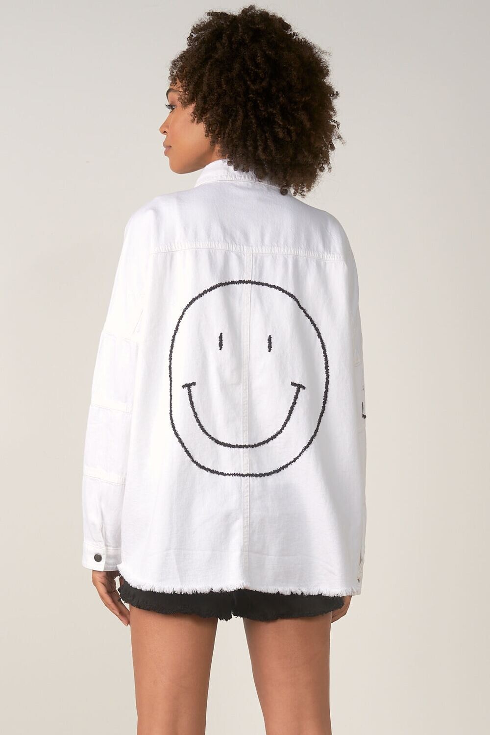 Elan Smiley Face Button Down Jacket DEE8171