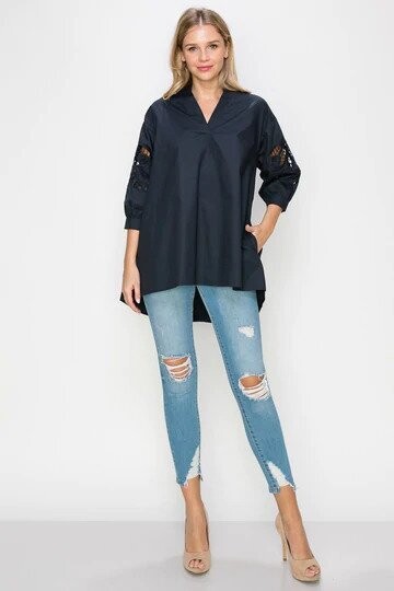 Joh 32081W Wallis Top Embroidered Sleeve 
