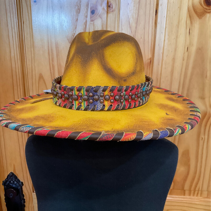 Kurtmen Ponderosa Vintage Whip Bronze Stud Row Hat Band 