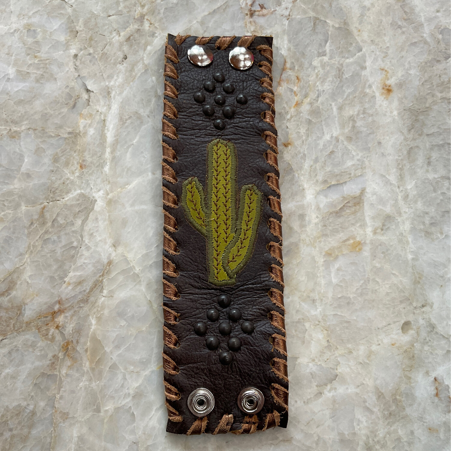 Kurtmen Asst Color Leather Cactus Cuffs 