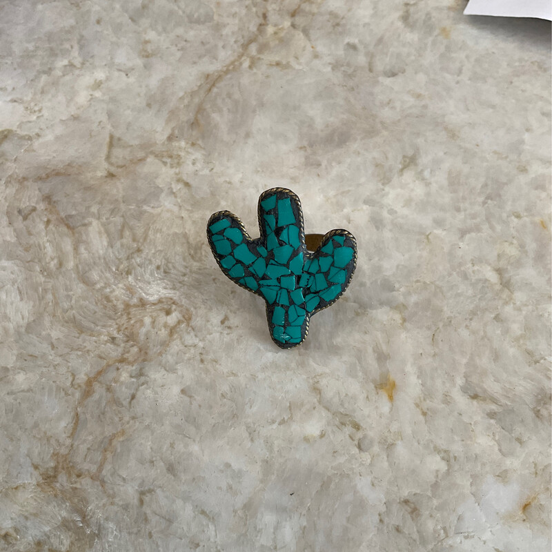 KM Design Cactus Fashion Ring - Turq