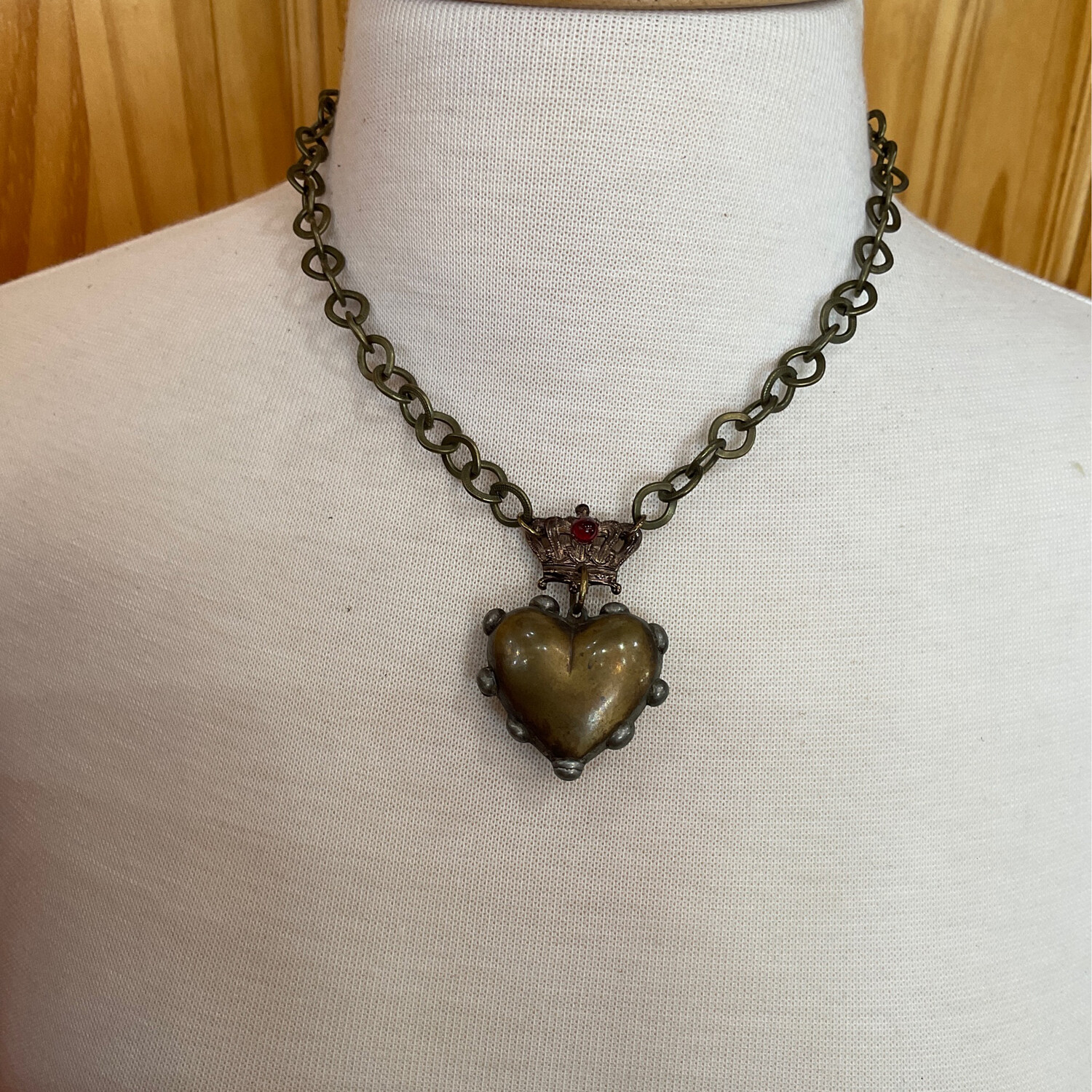 Erin Knight Crown Heart Necklace 
