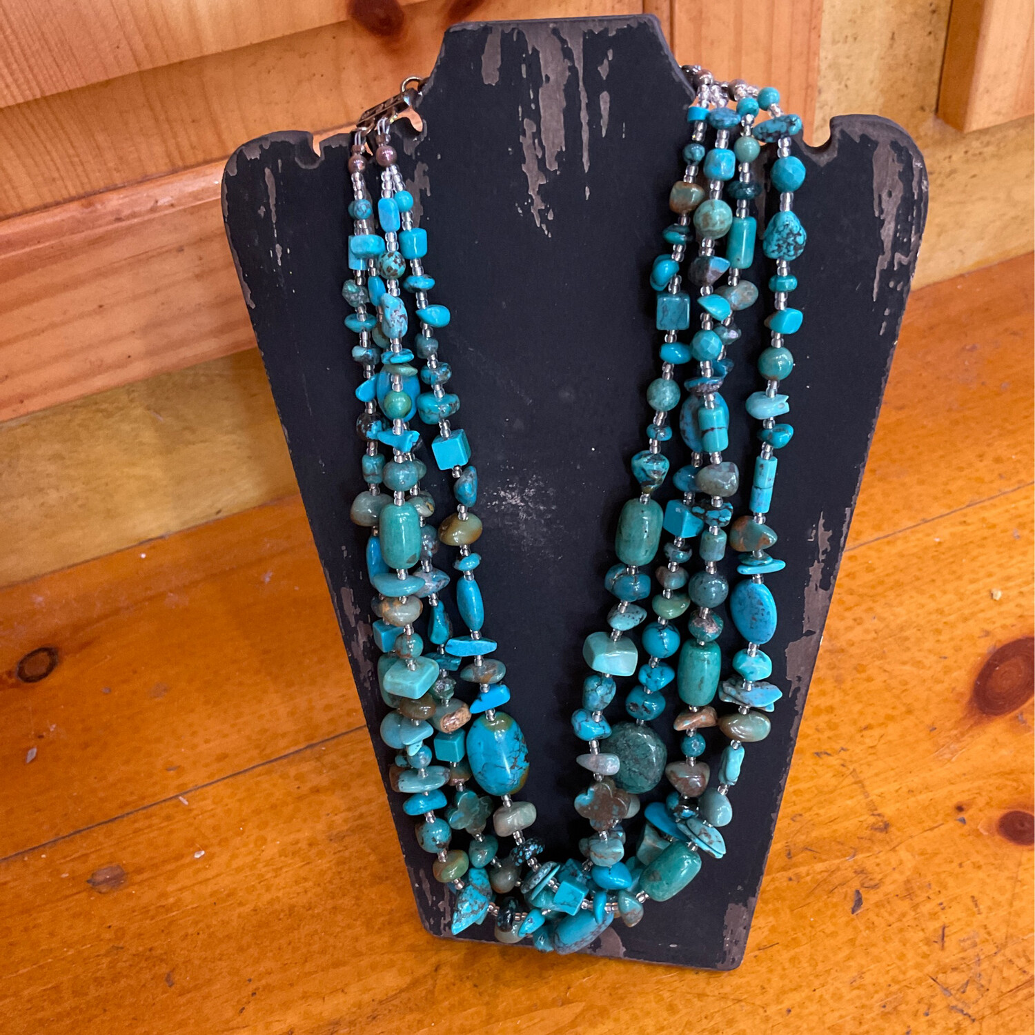 Paige Wallace 281A 4 Strand Turquoise Necklace 