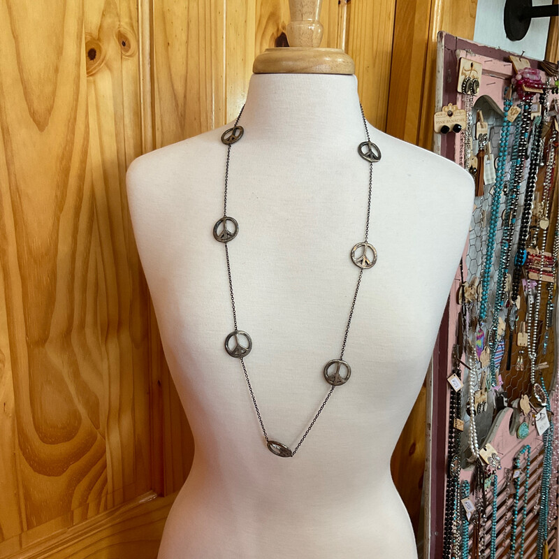 Love Tokens 20492 Peace Sign Necklace SS Chain 