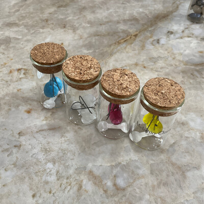 Melania Clara Asst Color Stone Earrings In Glass Tubes 