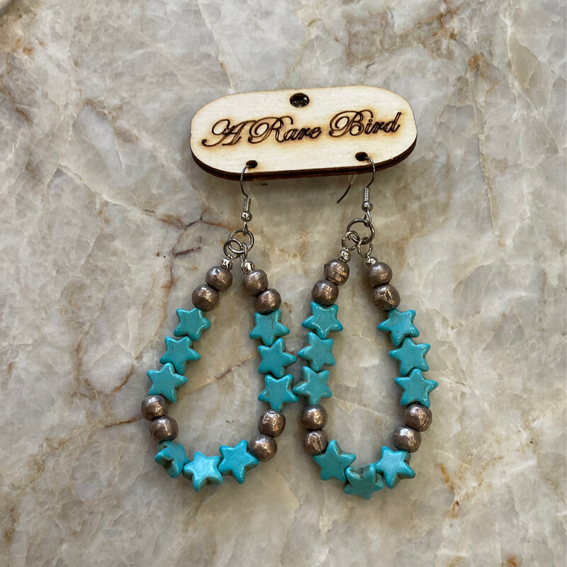 A Rare Bird Star Hoop Earrings 