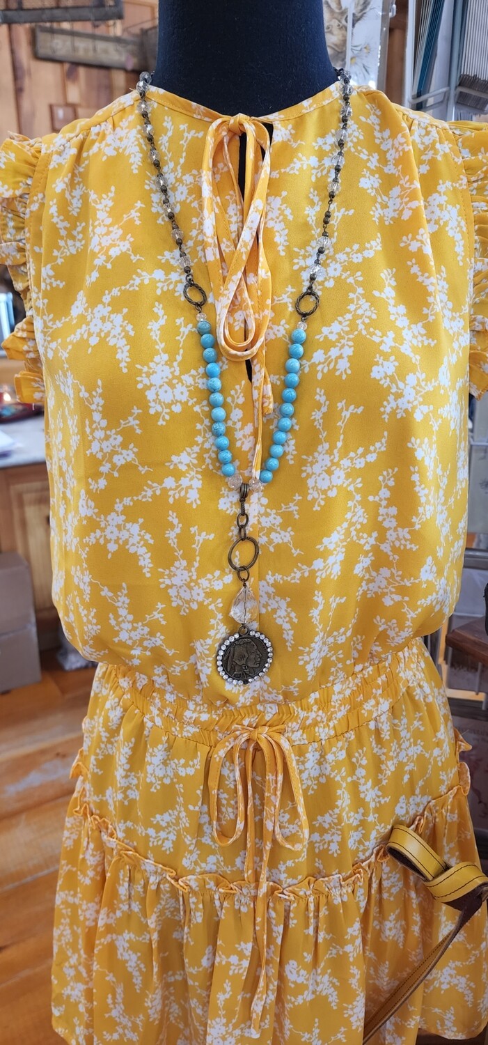 Pink Panache N12 Necklace Buffalo/Indian Head  Asst Stones 