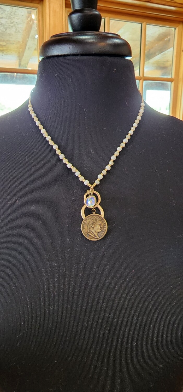 Pink Panache PN-12 Necklace Beads & Medallion 