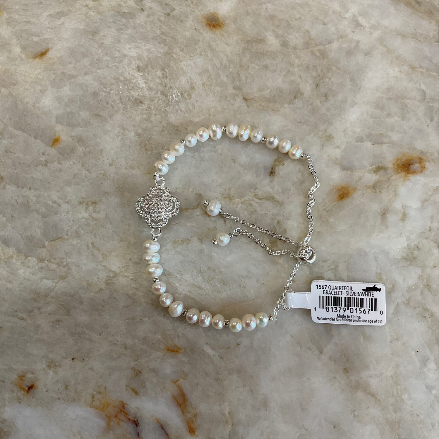 Amanda Blu 1567 Min Pearl P/C Bracelet Quatrefoil 