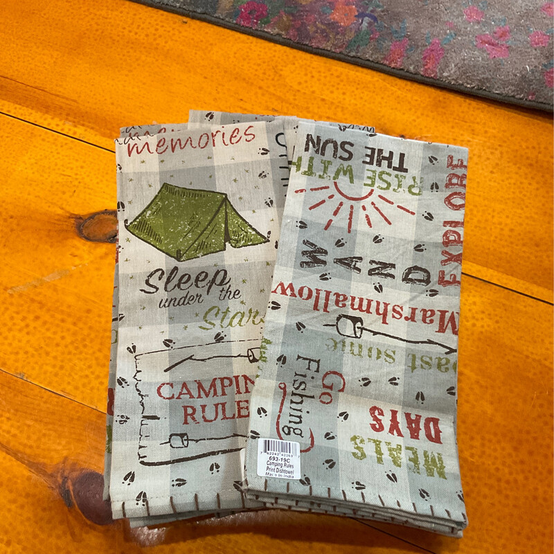 Park Designs 693-19C Camping Rules Prt Dishtowel 