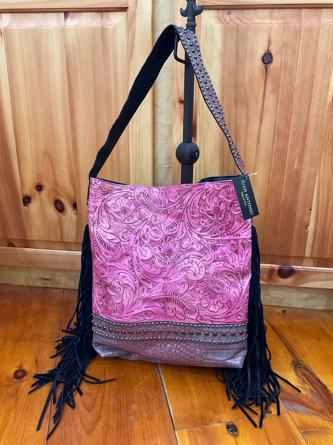 Juan Antonio 2016TL Tooled Pink W/Pink Hornback Bag