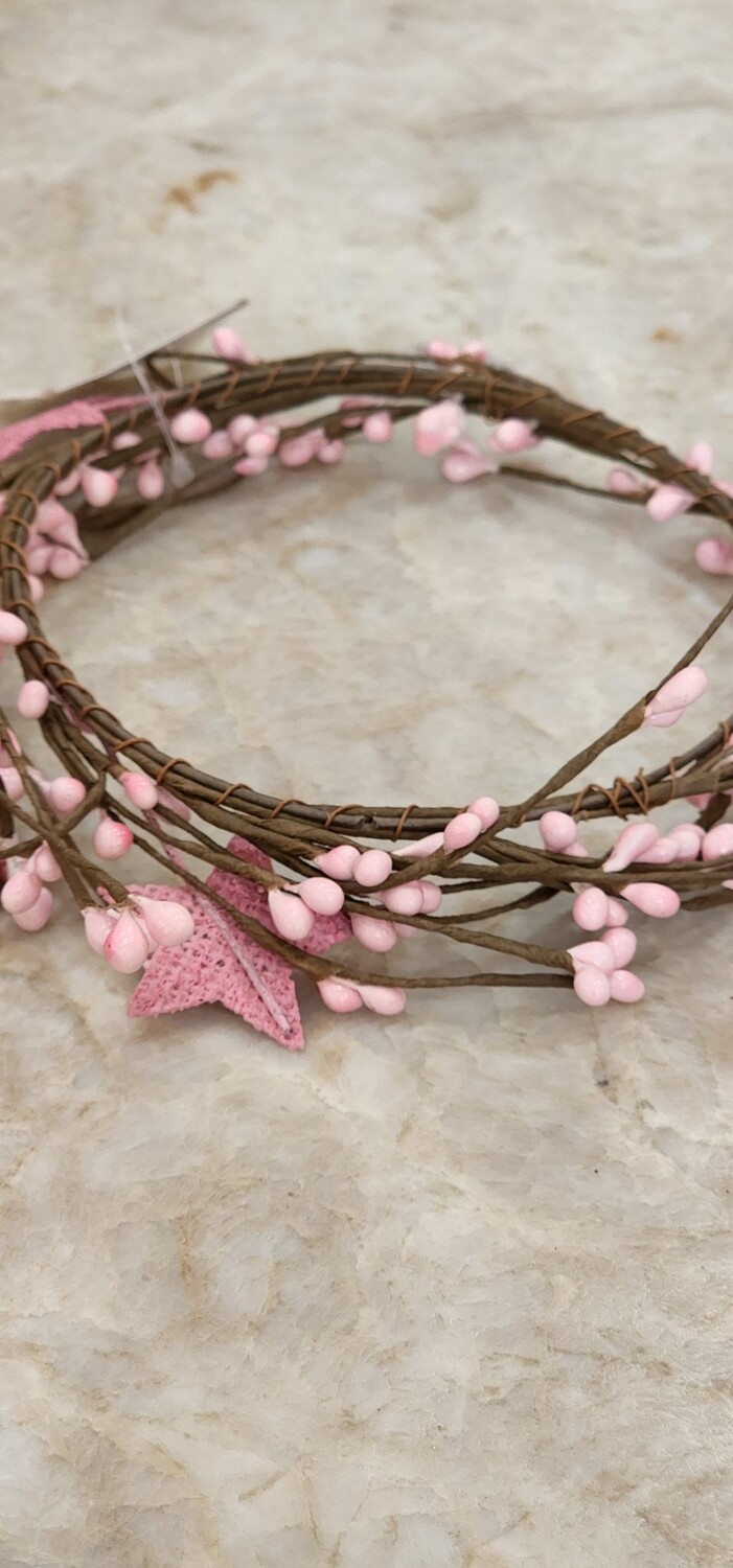 Keeper of the Light CR41 Pink Burlap Star Candle Ring