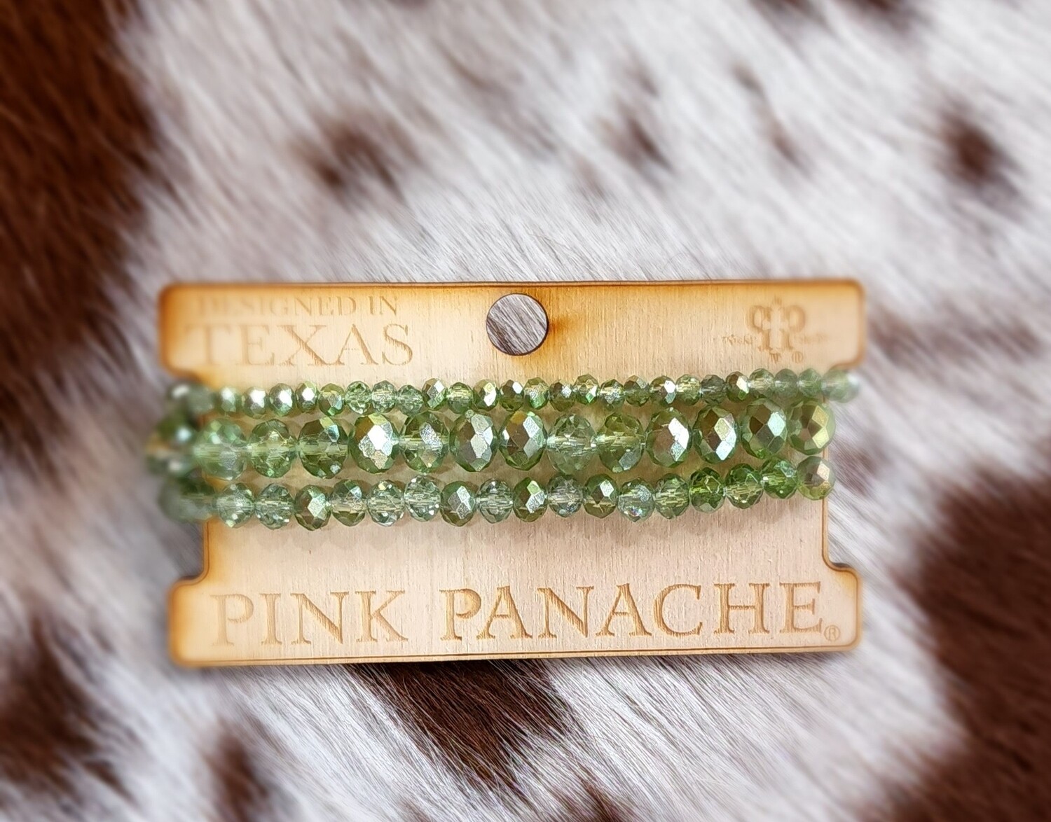 Pink Panache 1CNC Q004 3 Strand Stretch Green Bracelet 