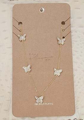 Vintage Havana Mimi Mini Butterfly Gold Chain Necklace 