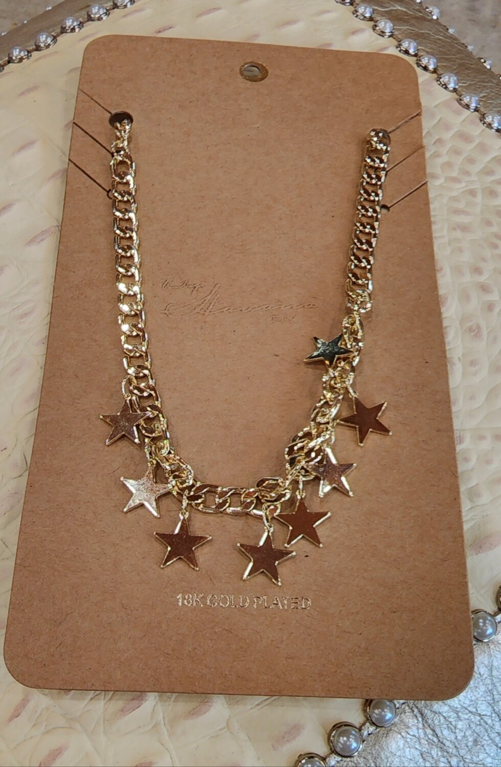 Vintage Havana Taylor Chain Necklace W/Mini Stars 
