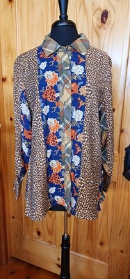 Multiples M42211BW Cuffed LS Bttn Frt Hi Lo Shirt 