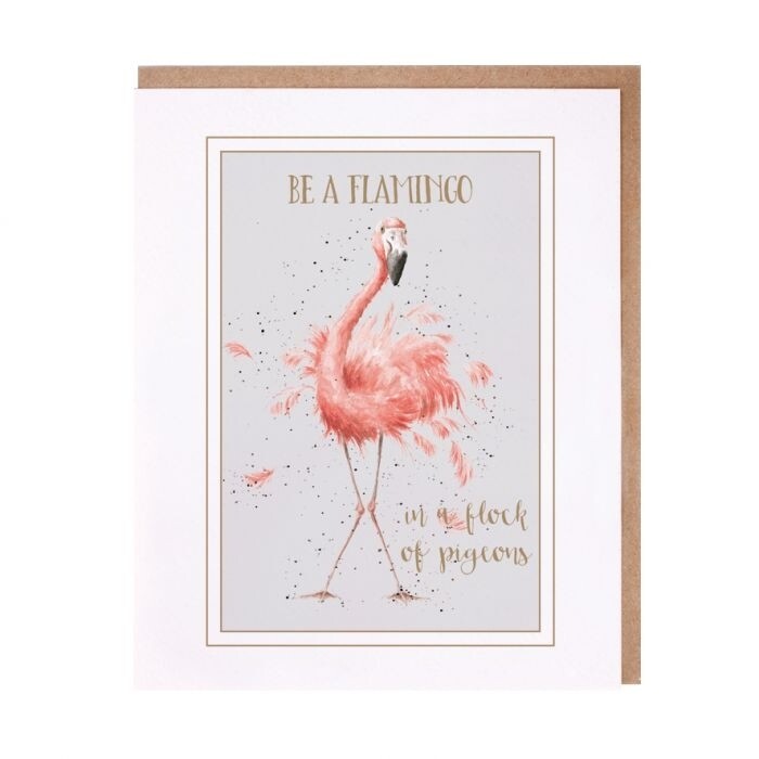 Wrendale AWW004 Be A Flamingo Card 
