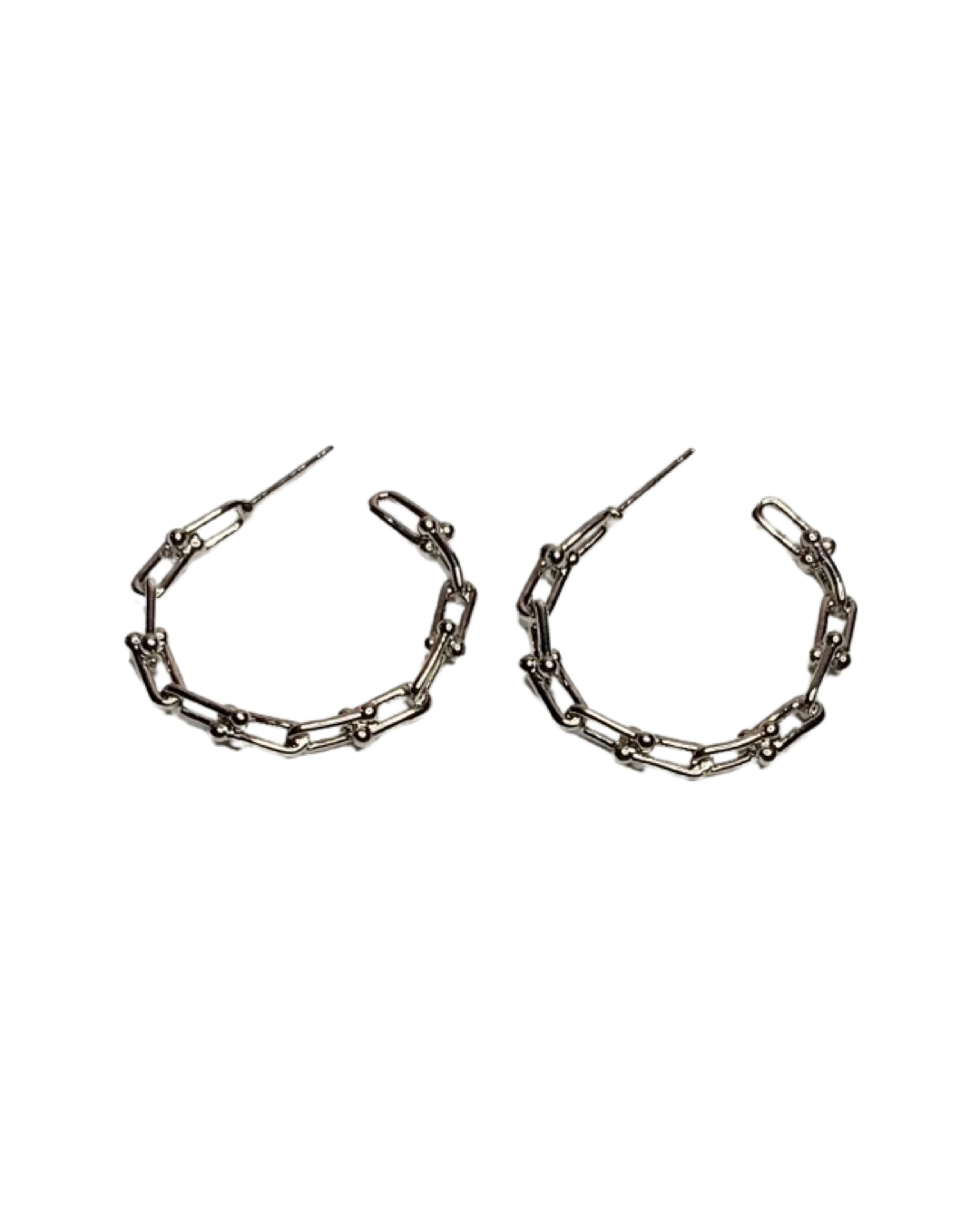 Lula "n" Lee AE.859-12 Silver Chain Hoop Earrings