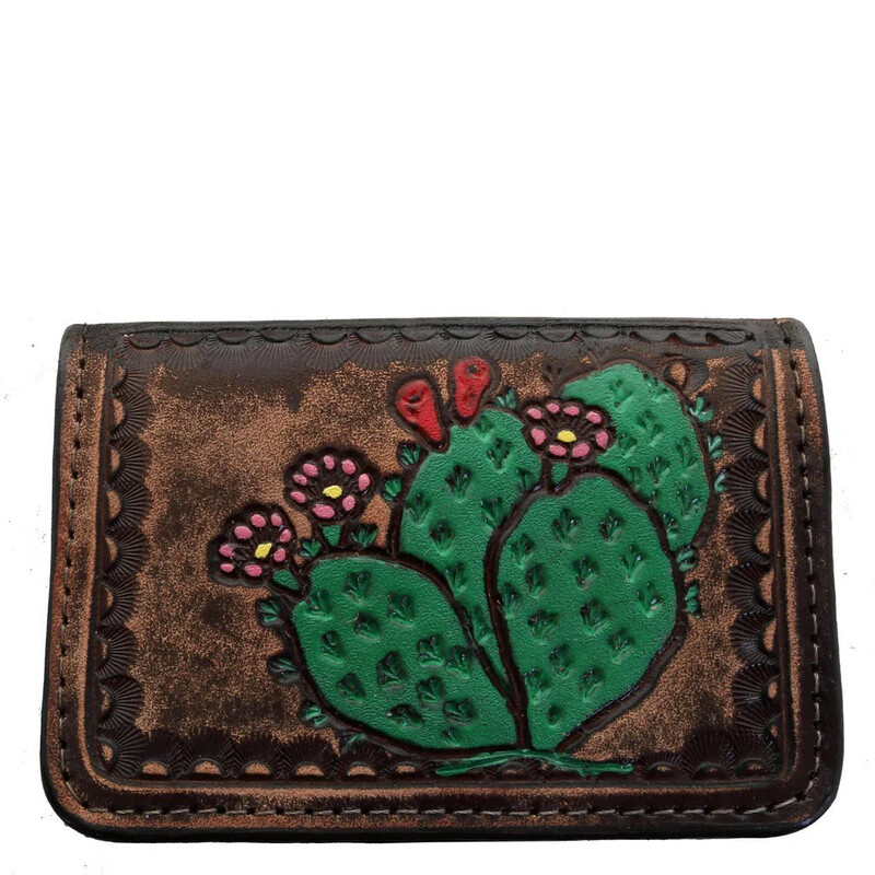 Double J BUS87 Business Card Holder Cactus Design 
