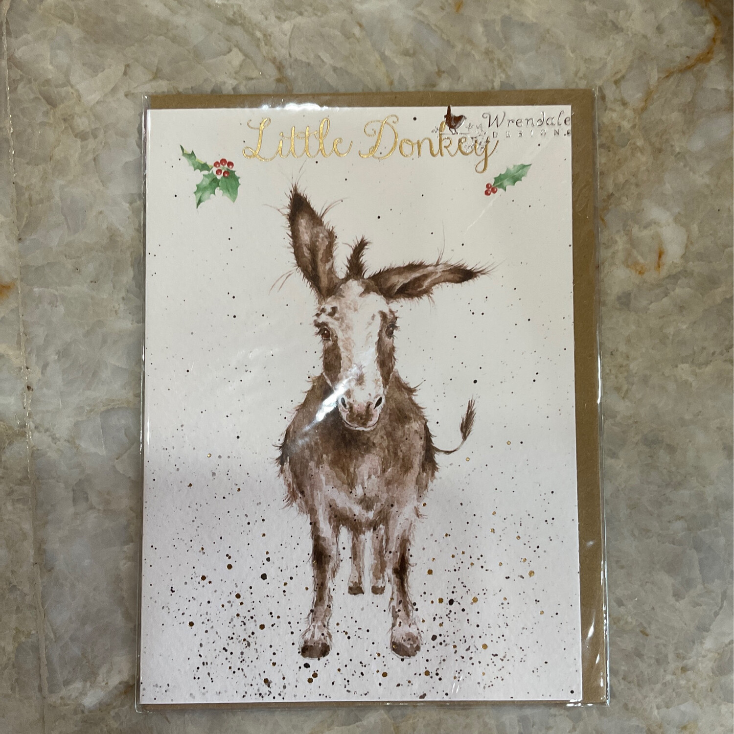 Wrendale AX005 Christmas Little Donkey Card 
