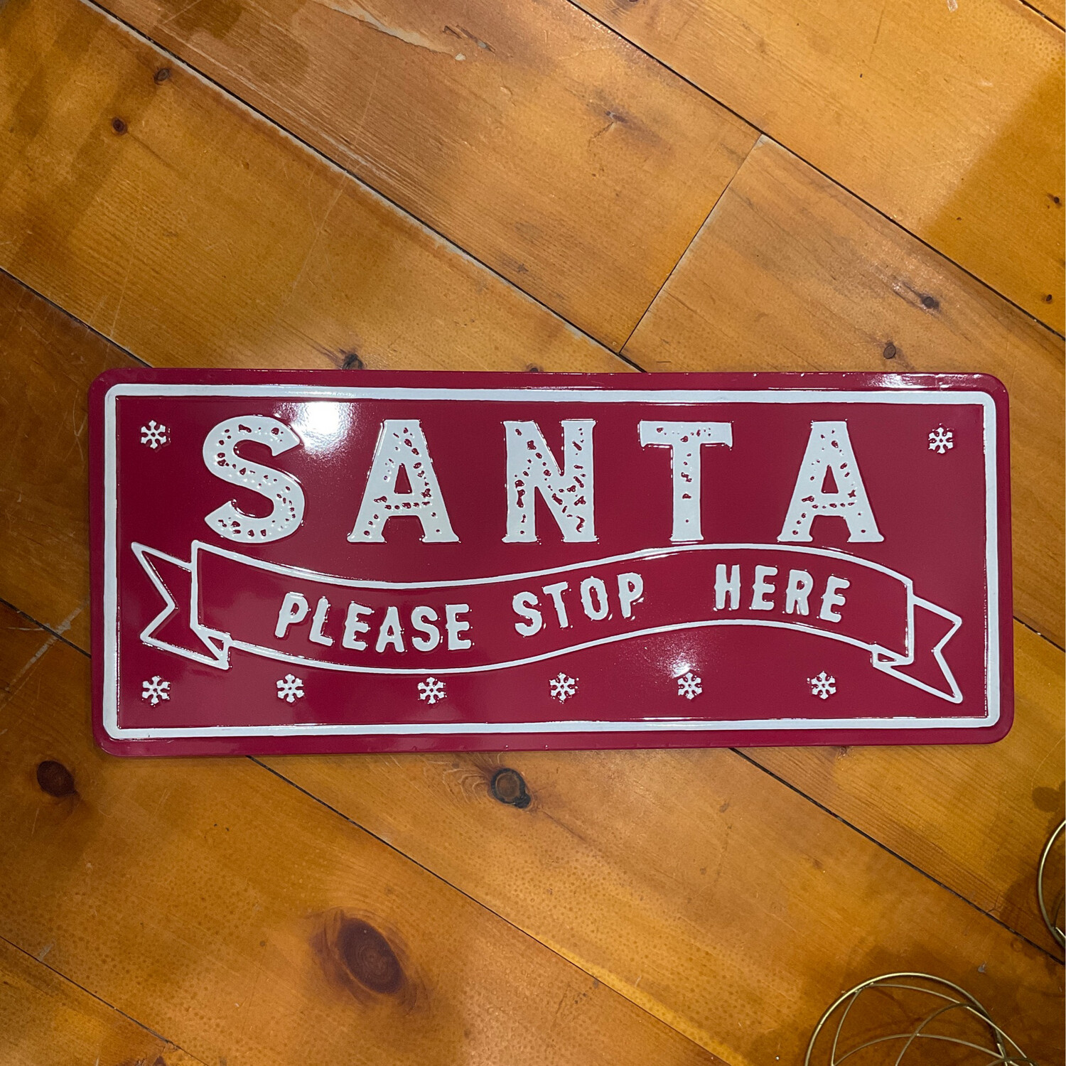 Santa Please Stop Here Metal Sign 