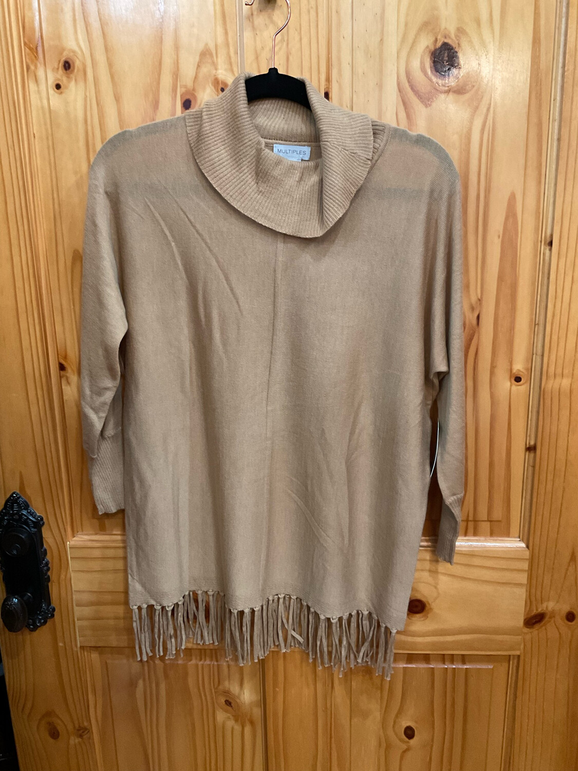Multiples M42604KM 3/4 SLV Cowl Collar Sweater Top