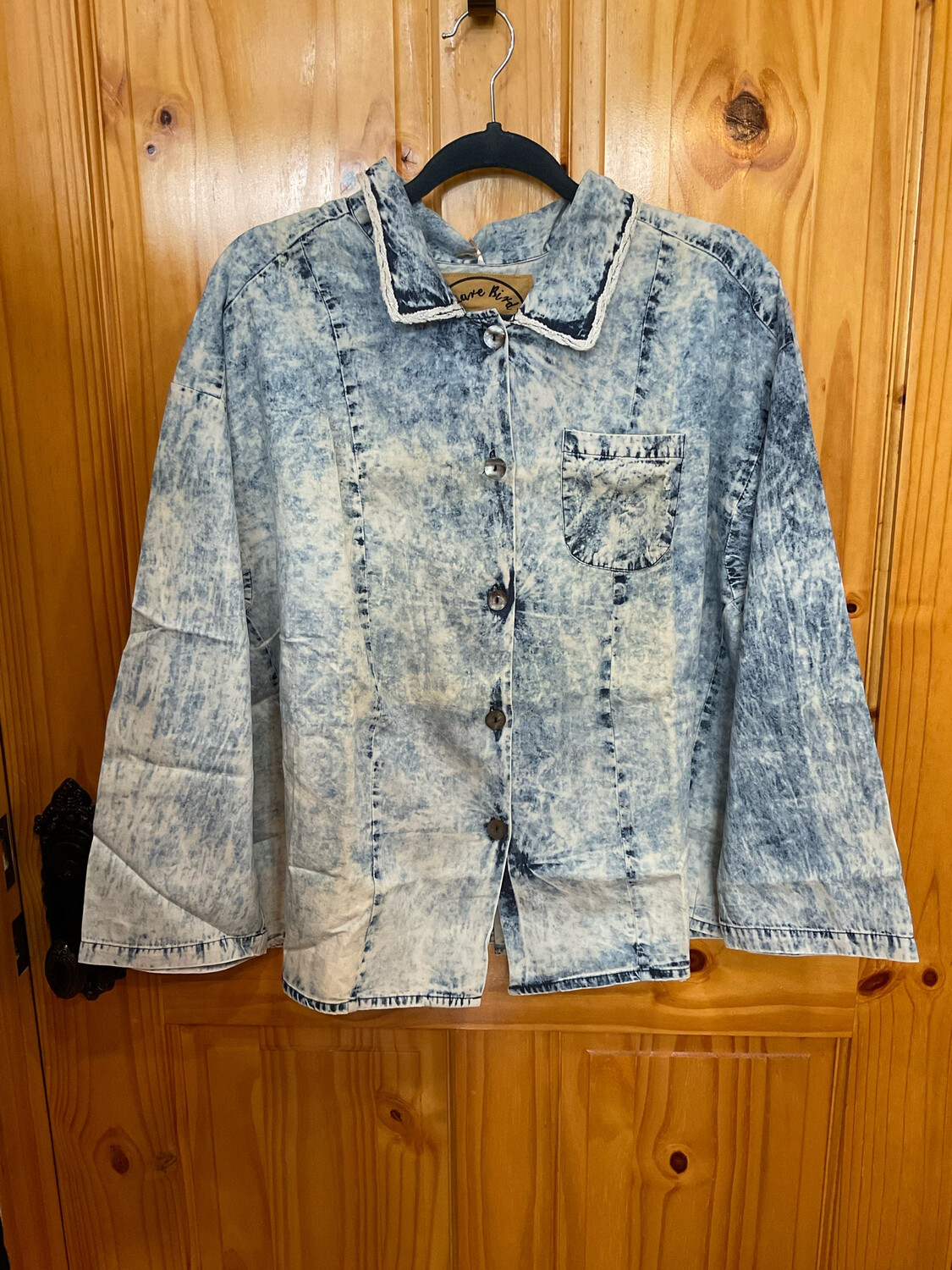A Rare Bird Vintage Distressed Denim Wash Jacket 