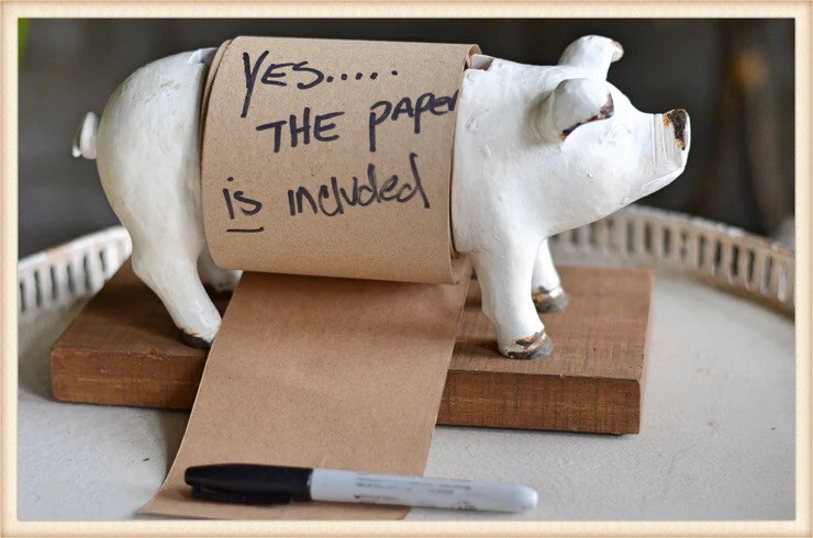 Peacock Park Pig Note Scroll 