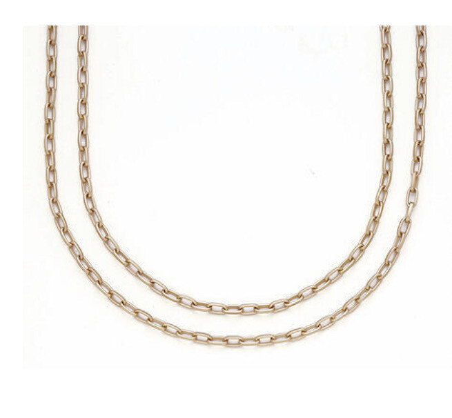Fossick Imports JN5021-G60" 60" Gold Paper Clip Necklace 