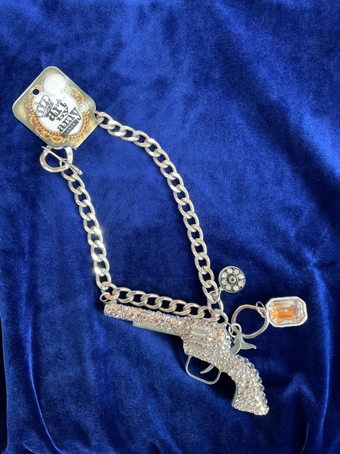 Art By Amy Crystal Mixed Pistol Necklace  (One Of A Kind)