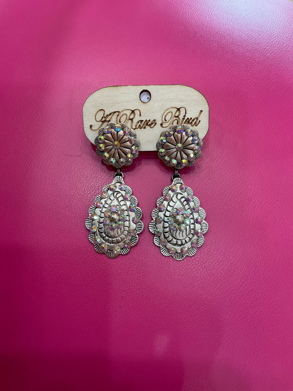 A Rare Bird Crystal Double Concho Earrings 