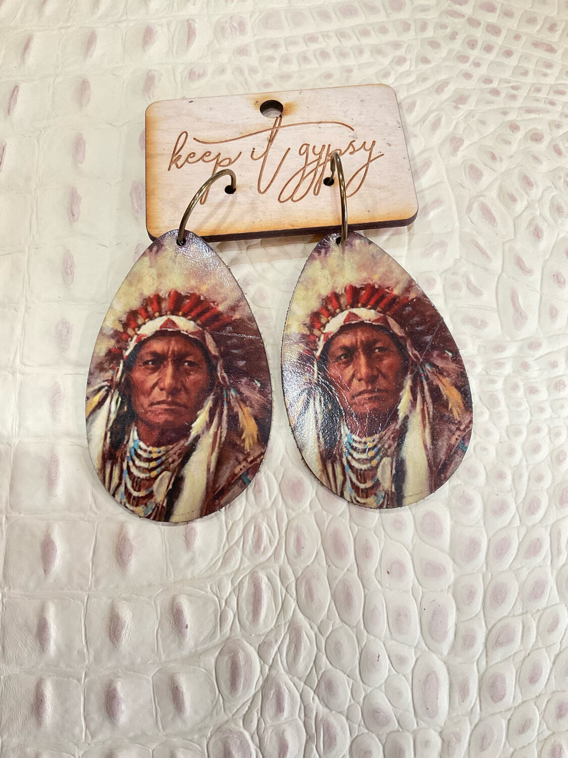 Keep It Gypsy Indian Chief Hoop Earrings 