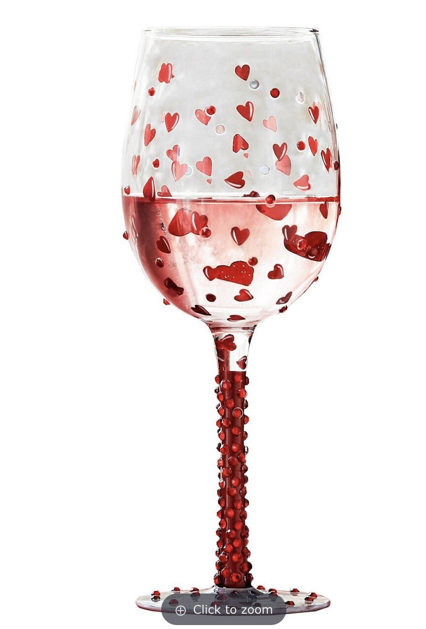 Enesco GLS11-5570R Lolita Wine Glass Red Hot Valentine 
