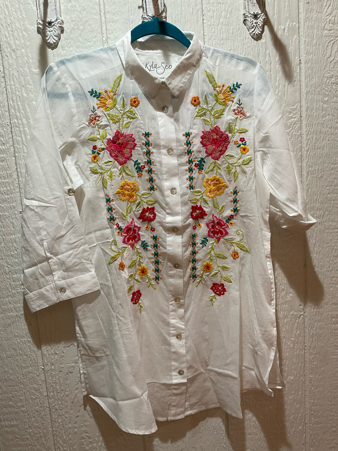 Kyla Seo KYC0858 Kira Shirt 3/4 Slv BD W/Pockets 