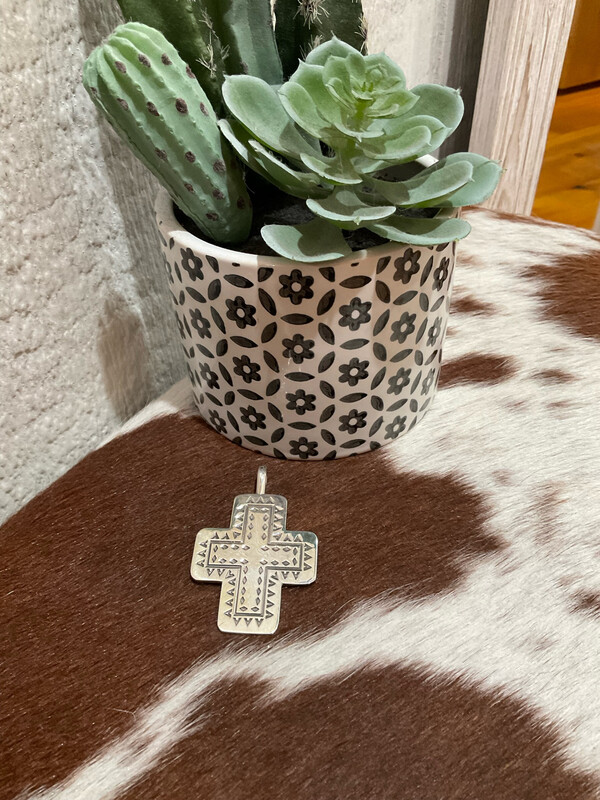 Boho Sol T213 Stamped Cross Pendant 