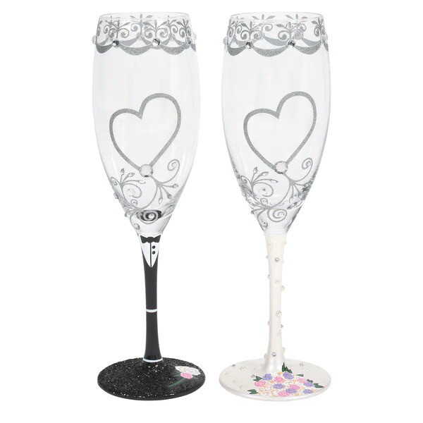 Lolita 6007478 TWG Set Mr & Mrs Wine Glass 