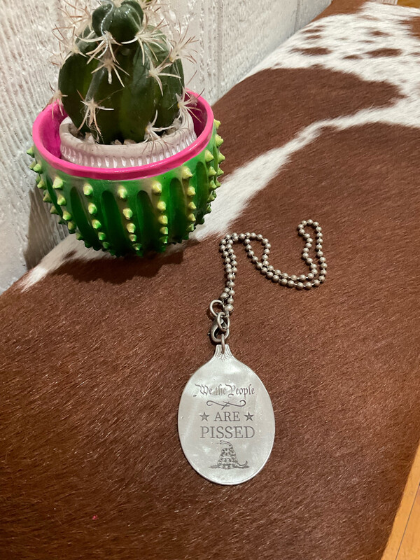 Troublemakers The People Are Pissed Necklace On Ball Chain 