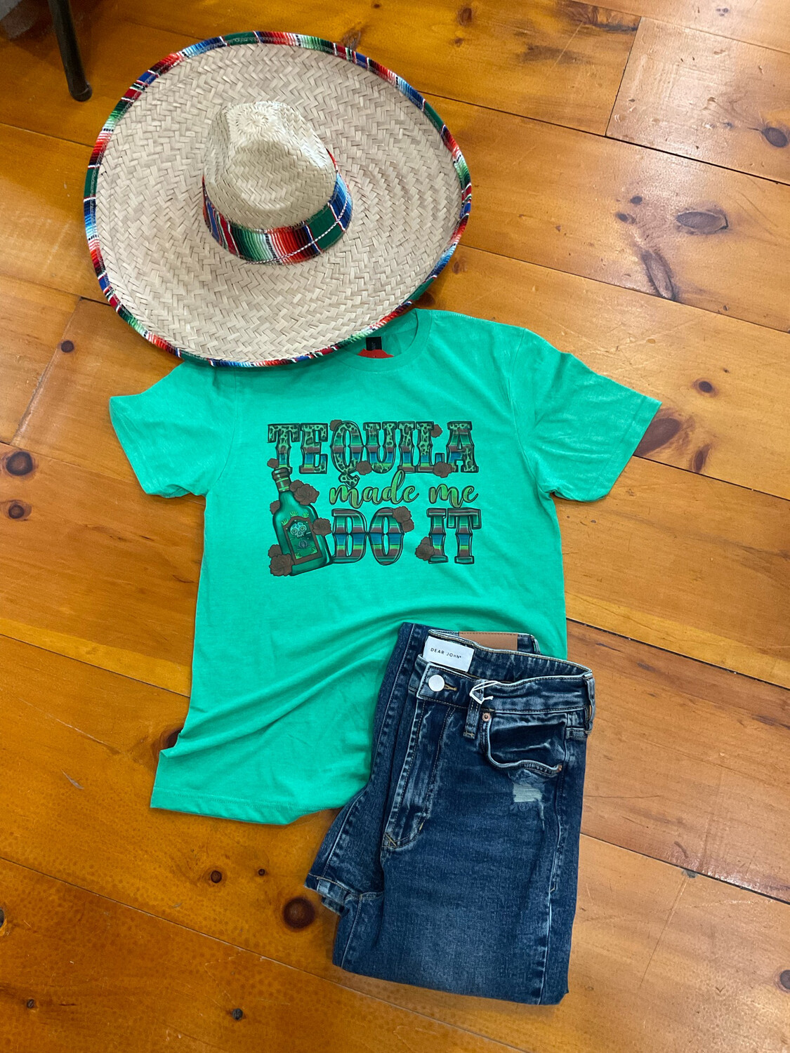 Sunshine Creations Tequila Made Me T Shirt Green 