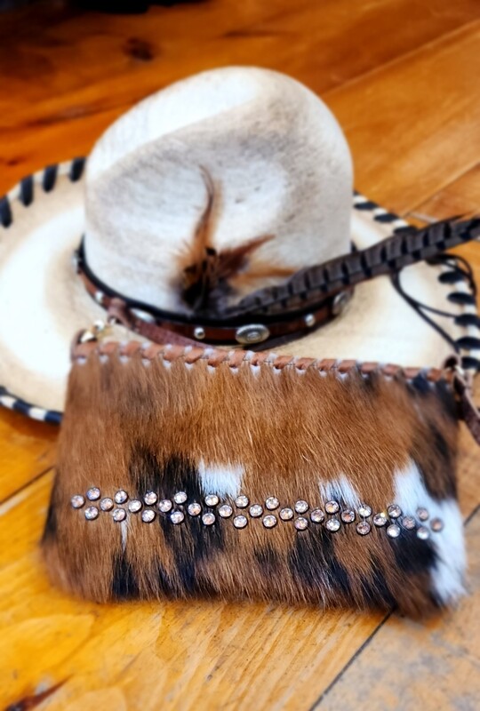 Kurtmen Jamie Crossbody Bag Short Strap Brindle W/Crystal Stones