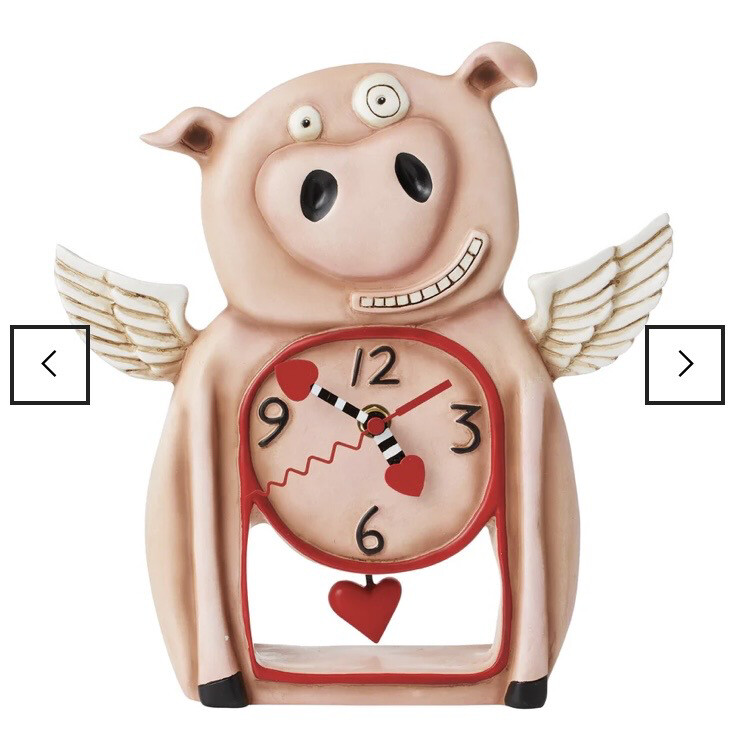 Enesco P1048 Piggy Wings Desk Clock 