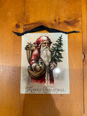 My Favorite Things MS0120 Metal Sign Santa W/Tree 