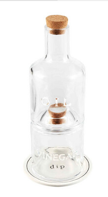 Mudpie 40470006 Glass Stacked Oil Vinegar Set 