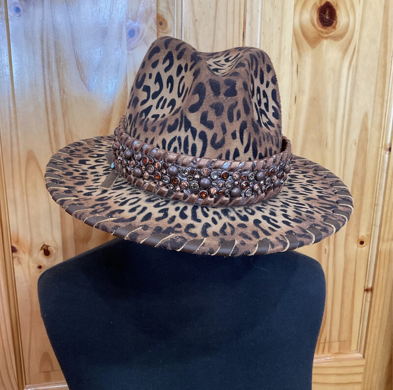 Kurtmen Tiburon Mocha Whip Crystal Galaxy Bronze Rose Hat Band 